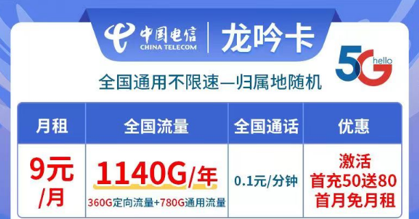 線上有哪些好用又資費(fèi)低的流量卡套餐？9元月租、0月租免費(fèi)用|電信龍吟卡、小優(yōu)卡